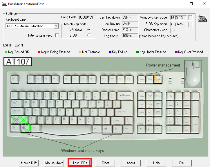 Phần mềm test bàn phím Keyboard test